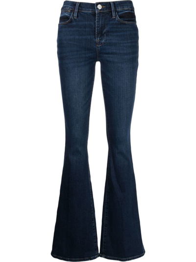 Frame Le High Flared High-rise Flared Jeans In Blue