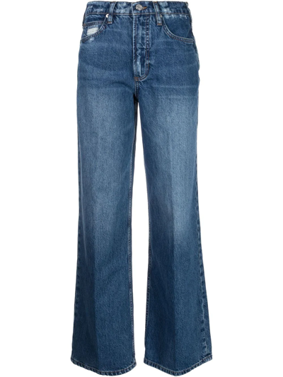 Frame Wide-leg Jeans In Blau