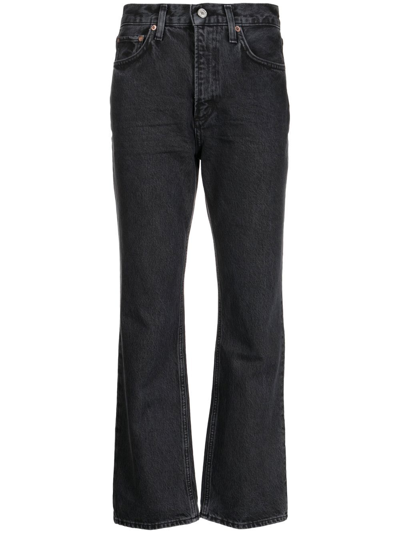 Agolde High Rise Bootcut Jeans In Schwarz