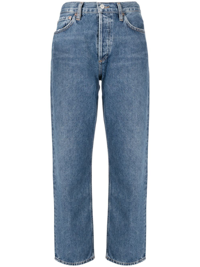 Agolde High-rise Straight-leg Jeans In Medium Wash