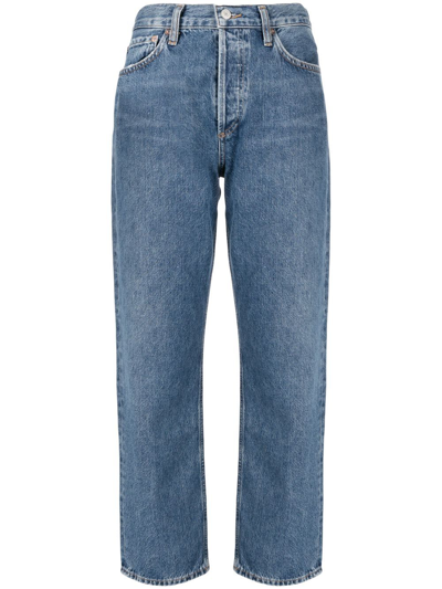 Agolde High-rise Straight-leg Jeans In Blue