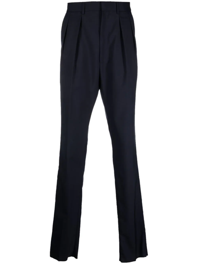 Tom Ford Pleated Tapered-leg Trousers In Black