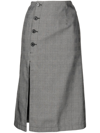 Rokh Checked Stretch-woven Midi Skirt In Grau