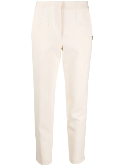 Blugirl Cropped Tapered Trousers In Beige
