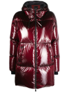 Herno High-shine Puffer Coat In Rot