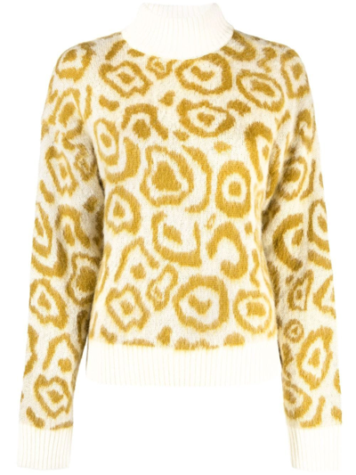 Essentiel Antwerp Antwerp Concolo Off-white Ochre Turtleneck Jumper In Yellow