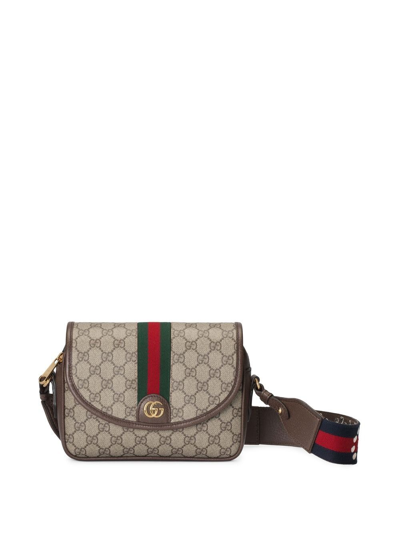 Gucci Mini Ophidia Gg Shoulder Bag In Braun