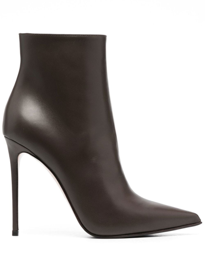 Le Silla Eva Leather 125mm Ankle Boots In Braun