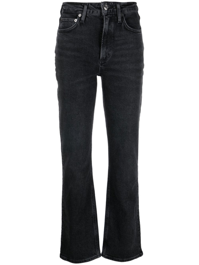 Agolde High-waist Straight-leg Jeans In Schwarz