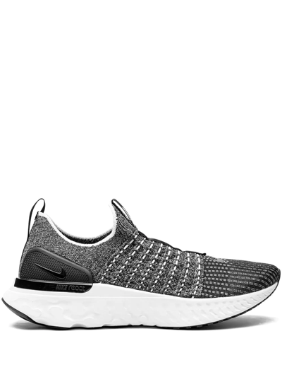 Nike React Phantom Run Flyknit 2 Running Shoe In Black/white