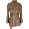 Rejina Pyo Felix Python-effect Faux Leather Jacket In Brown