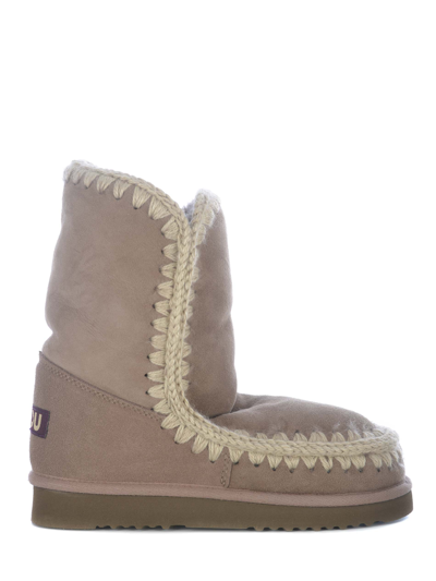 Mou Eskimo 24 Suede Ankle Boots In Beige