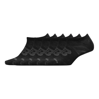 New Balance Unisex Flat Knit No Show Socks 6 Pack In Black