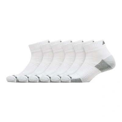 New Balance Unisex Cushioned Ankle Socks 6 Pack In White