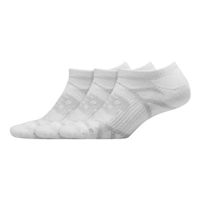 New Balance Unisex Performance No Show Socks 3 Pack In White