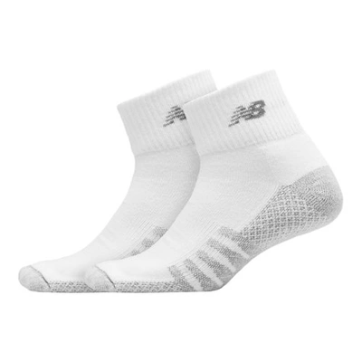 New Balance Unisex Coolmax Quarter Socks 2 Pack In White