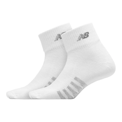 New Balance Unisex Coolmax Thin Quarter Socks 2 Pack In White