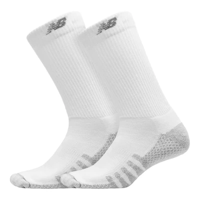 New Balance Unisex Coolmax Crew Socks 2 Pack In White