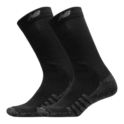 New Balance Unisex Coolmax Crew Socks 2 Pack In Black