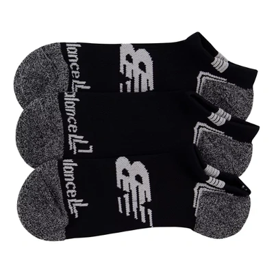 New Balance Unisex No Show Run Sock 3 Pack In Black/white