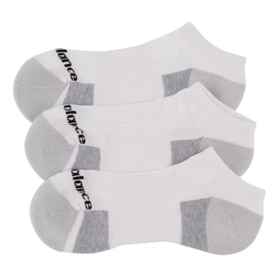 New Balance Unisex Cushioned No Show Sock 3 Pack In White