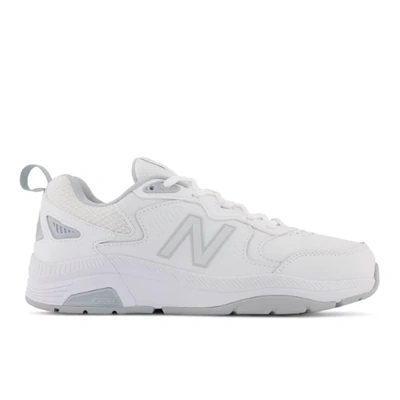 New Balance 857v3 Womens Logo Walking Athletic And Training Shoes In White/grey
