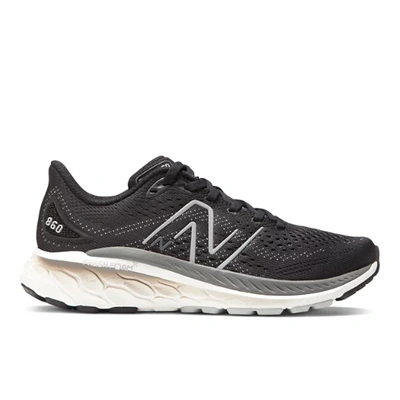 New Balance Women's Fresh Foam X 860v13 Running Shoes - D/wide Width In Black/white/castlerock In Black/white/grey