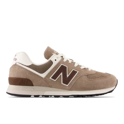 New Balance 574 Unisex Lifestyle Sneaker In Brown/white