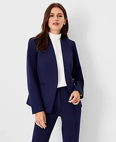 Ann Taylor The Cutaway Blazer In Double Knit In Pure Sapphire