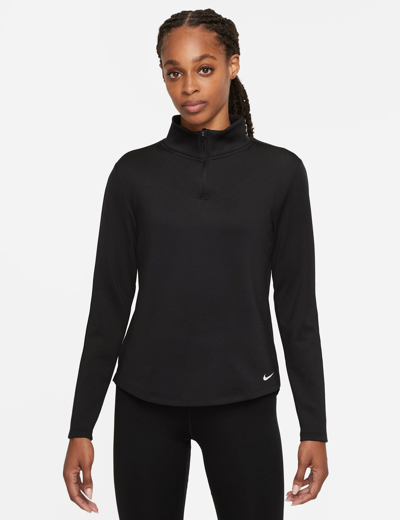 Nike One Therma-fit Standard Long-sleeve Half Zip Top In Black