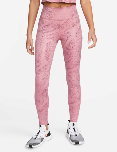 Nike One Printed Leggings In Pink
