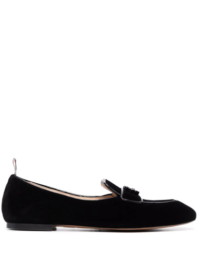 Thom Browne Bow-embellished Velvet Loafers In Black