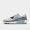 Nike Men's Air Max 90 Casual Shoes In Pure Platinum/obsidian/wolf Grey/worn Blue