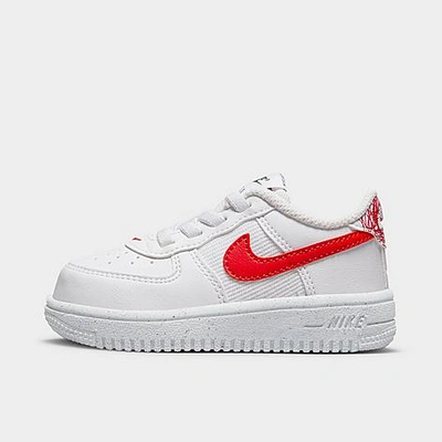 Nike Force 1 Crater Next Nature Baby/toddler Shoes In White/habanero Red/white/volt
