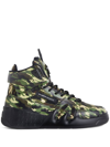 GIUSEPPE ZANOTTI TALON CAMOUFLAGE HIGH-TOP SNEAKERS