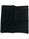 CALVIN KLEIN RIBBED-KNIT CASHMERE-WOOL SCARF