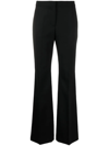 Moschino Flared Leg Crepe Pants With Hook In Animal Print