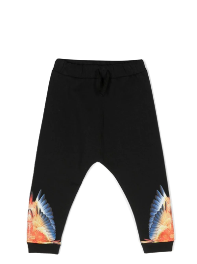 Marcelo Burlon County Of Milan Black Sweatpants For Baby Boy With Wings