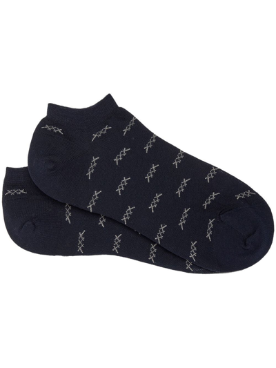 Zegna Iconic Triple X Ankle Socks In Black