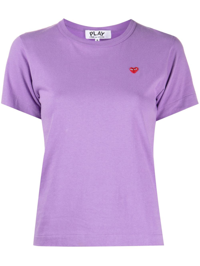 Comme Des Garçons Play Comme Des Garcons Play Logo Cotton T-shirt In Pink &amp; Purple