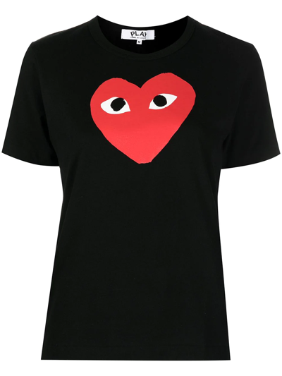 Comme Des Garçons Play Logo-print T-shirt In Black