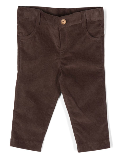 Paz Rodriguez Babies' Straight-leg Corduroy Trousers In Brown