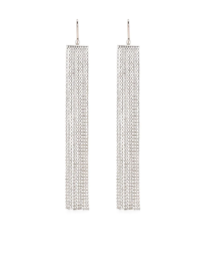 Isabel Marant Draped Crystal-embellished Earrings In Silver