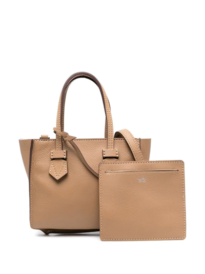 Moreau Pebble-texture Leather Tote Bag In Neutrals