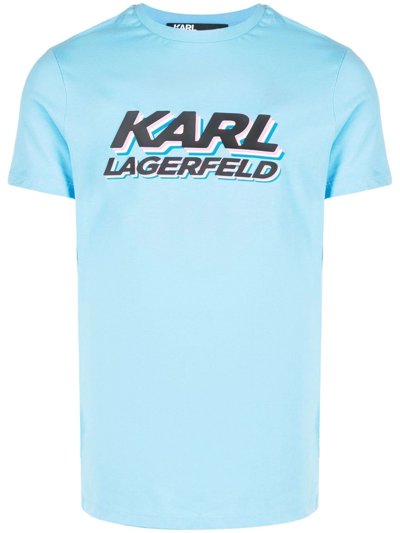 Karl Lagerfeld Logo-print Short-sleeve T-shirt In Blue
