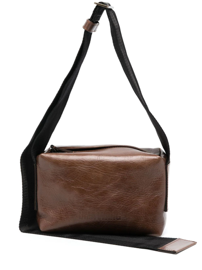 Uma Wang Embossed-logo Detail Shoulder Bag In Uw600 Brown