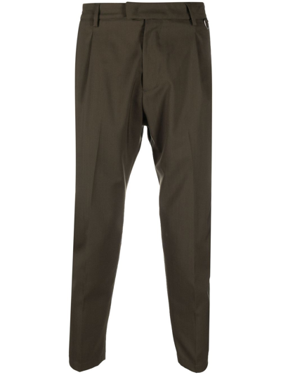 Low Brand Straight-leg Cropped Trousers In Green