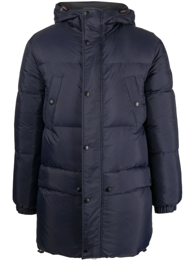 Yves Salomon Hooded Feather-down Padded Jacket In Blue
