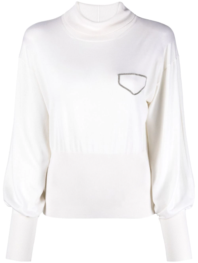 Fabiana Filippi Monili-detail Knitted Jumper In White