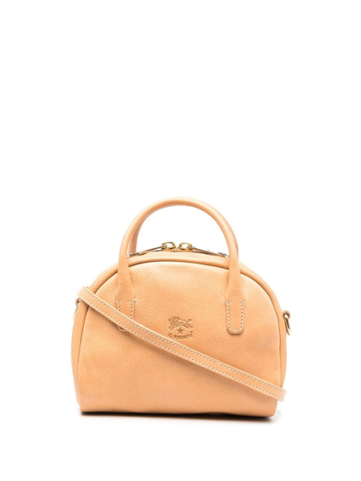 Il Bisonte Logo-embossed Crossbody Bag In Neutrals